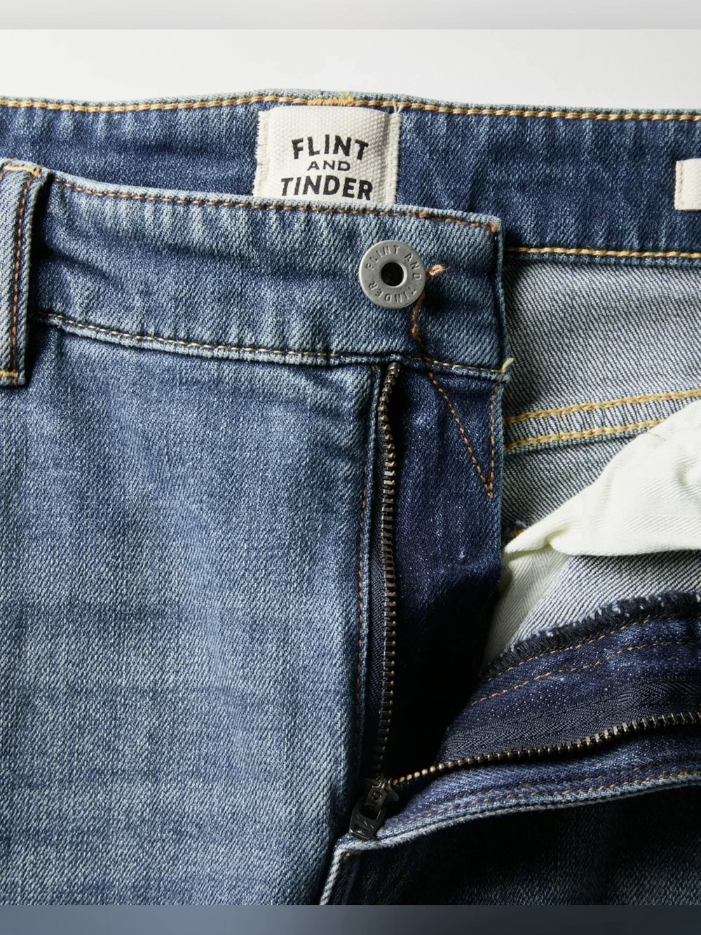 Flint and Tinder Stretch Selvedge Denim Jeans - Light Wash - 33 x 30